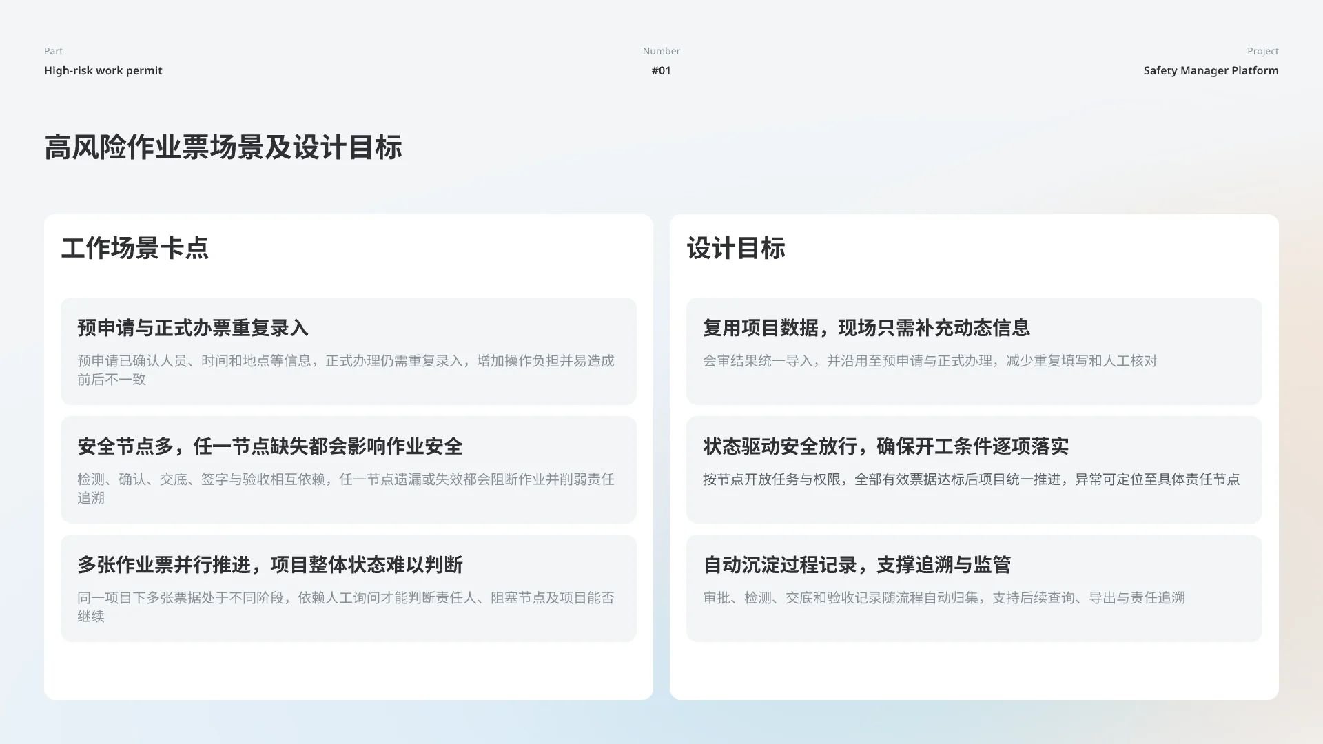 高风险作业票场景和目标